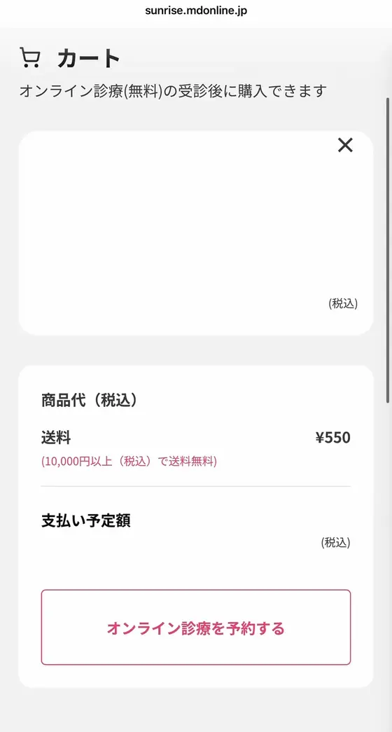 STEP1「商品をカートに入れる」の実際の画面:カートの画面